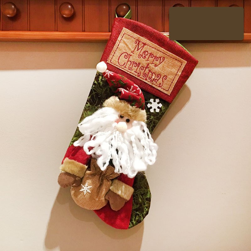 Traditional Christmas stocking with Santa decoration